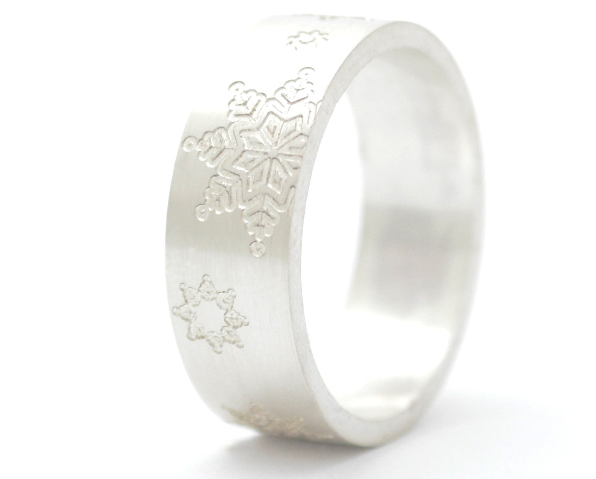 addon de plata grabado «Snowflakes» (copo - copos)